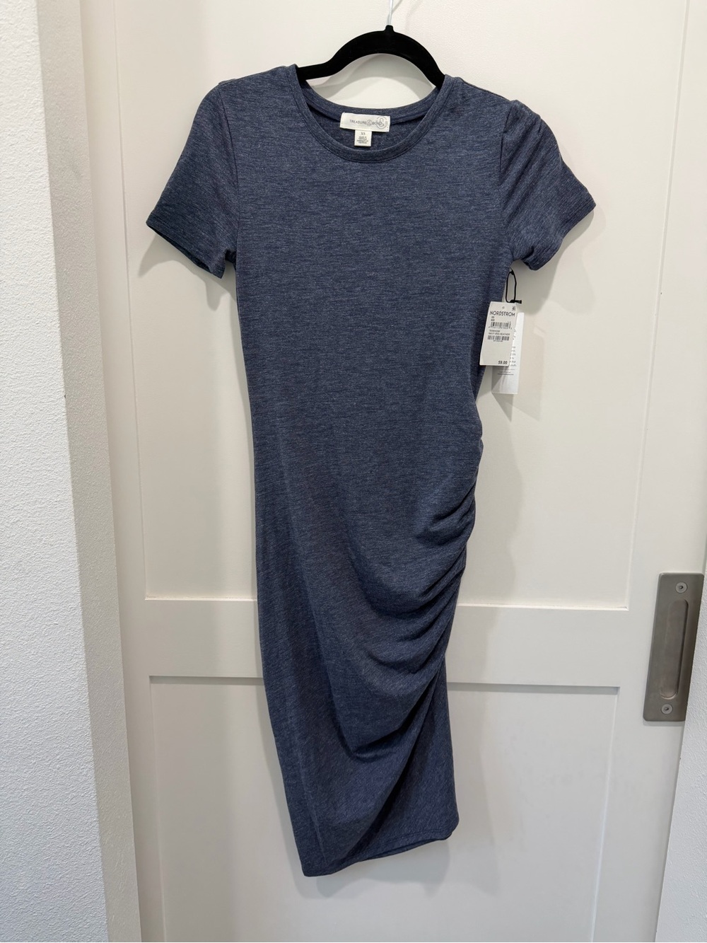 Treasure & Bond Navy Blue Midi Dress Size XS NWT Casual Chic Dress
